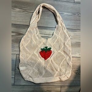 Strawberry Purse Crochet Mesh Beach Tote Bag Shoulder Bag Handbags